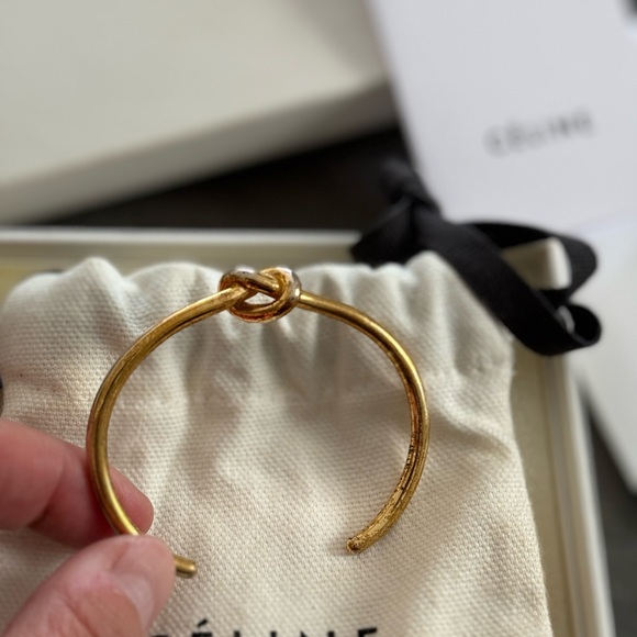 Celine Knot Extra Thin Gold Plated Bracelet - Picture 5 of 9